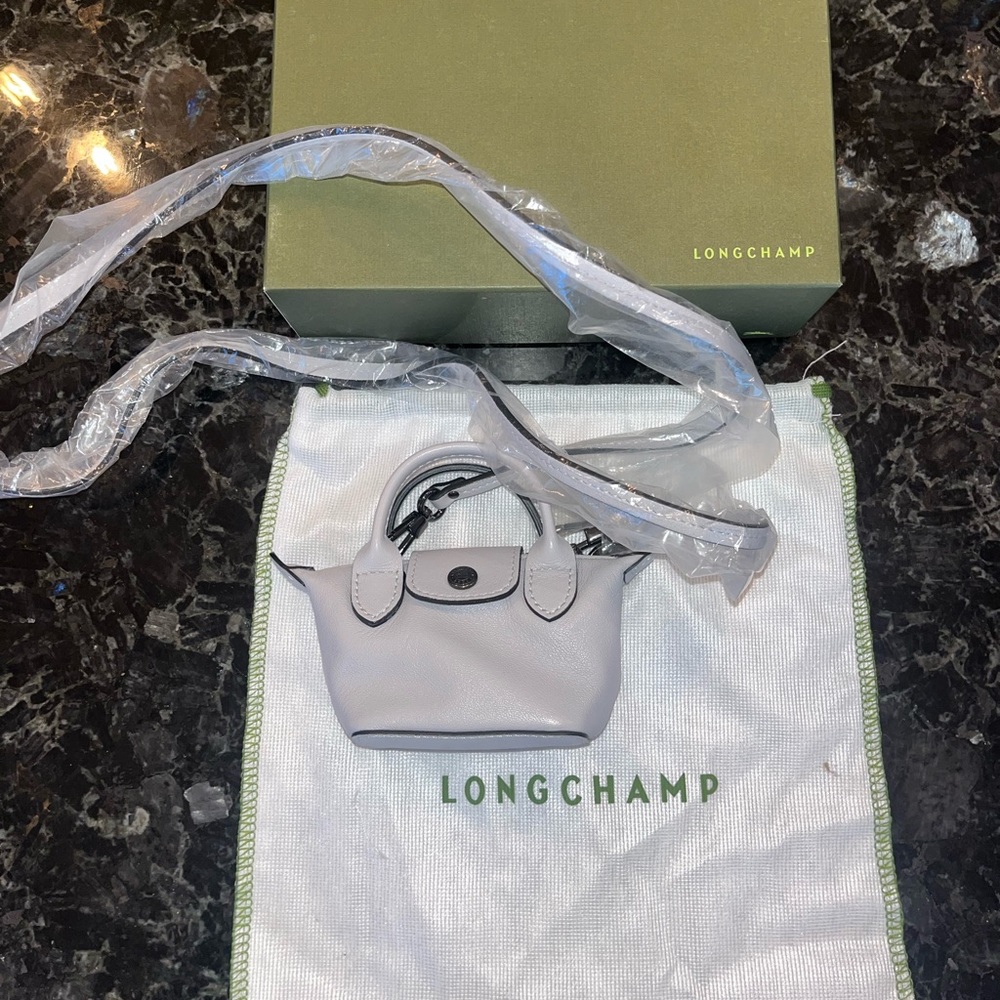 Longchamp Mini Le Pliage Cuir Leather Top Handle Microbag